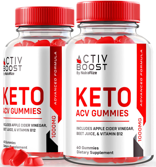 NutraRize (Pack of 2 Activ Boost Keto ACV Gummies - Supplement, Advanced Weight Loss, Maximum Strength, Gomitas Reviews (120 Gummies)