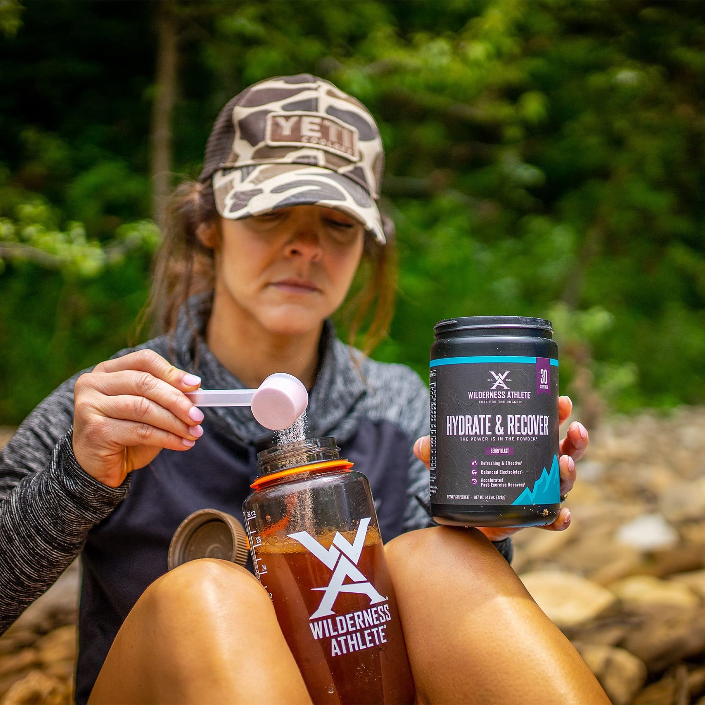 Wilderness Athlete - Hydrate & Recover | Liquid Hydration Powder Electrolyte Drink Mix - Recover Faster with Bcaas - Hydrate Powder with 1000mg of Vitamin C - 30 Serving Tub (Prickly Pear Orange)