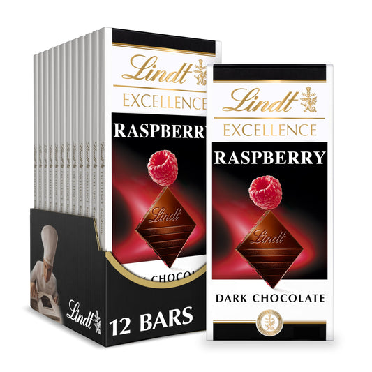 Lindt EXCELLENCE Raspberry Dark Chocolate Candy Bar 12 Pack 35 oz Bar 12 Pack