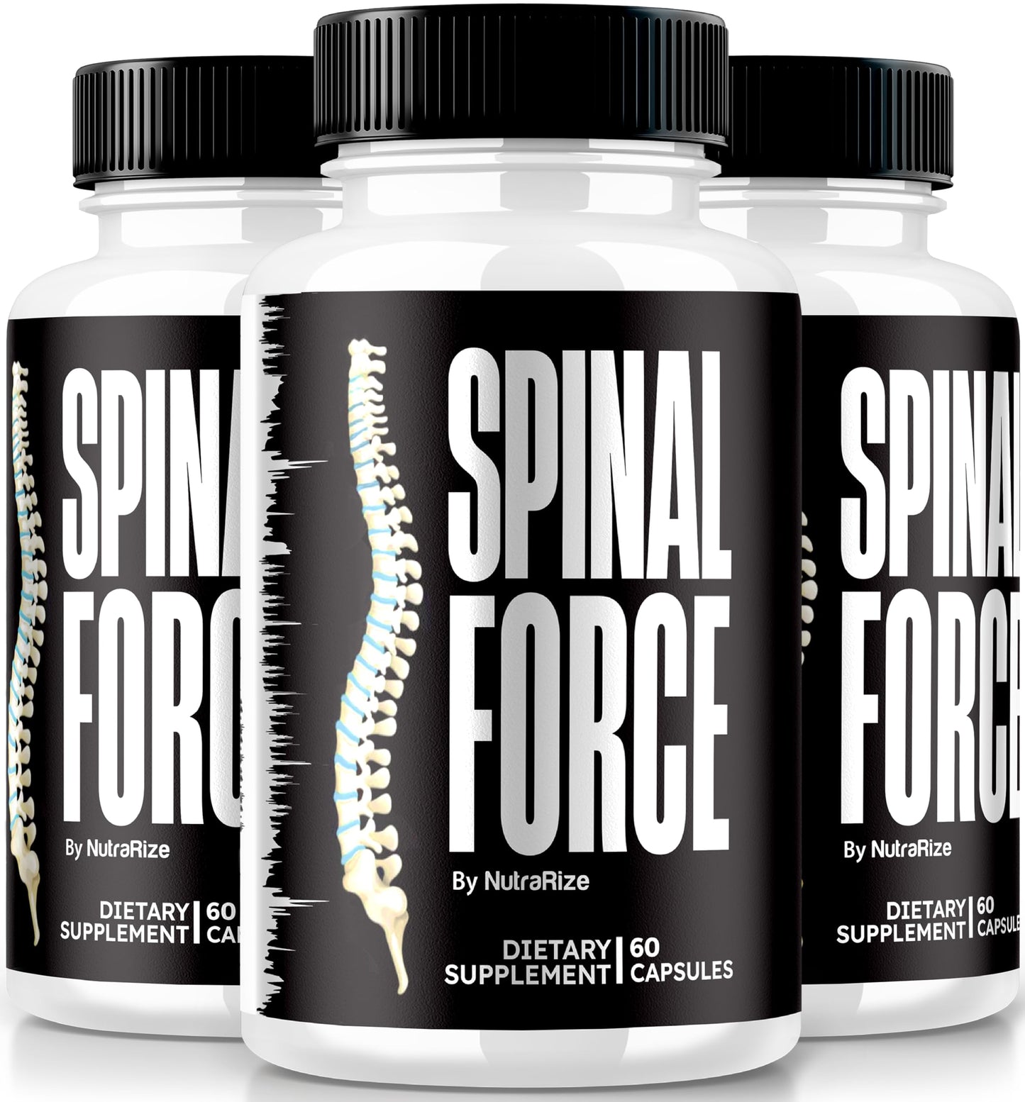 NutraRize (3 Pack) Spinal Force Capsules, SpinalForce Back & Joint Supplement, All-Natural Formula to Suppport Flexibility and Overall Healthy Joints, Official Spinal Force Reviews (180 Capsules)