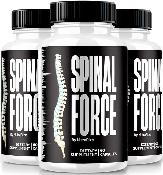 NutraRize (3 Pack) Spinal Force Capsules, SpinalForce Back & Joint Supplement, All-Natural Formula to Suppport Flexibility and Overall Healthy Joints, Official Spinal Force Reviews (180 Capsules)