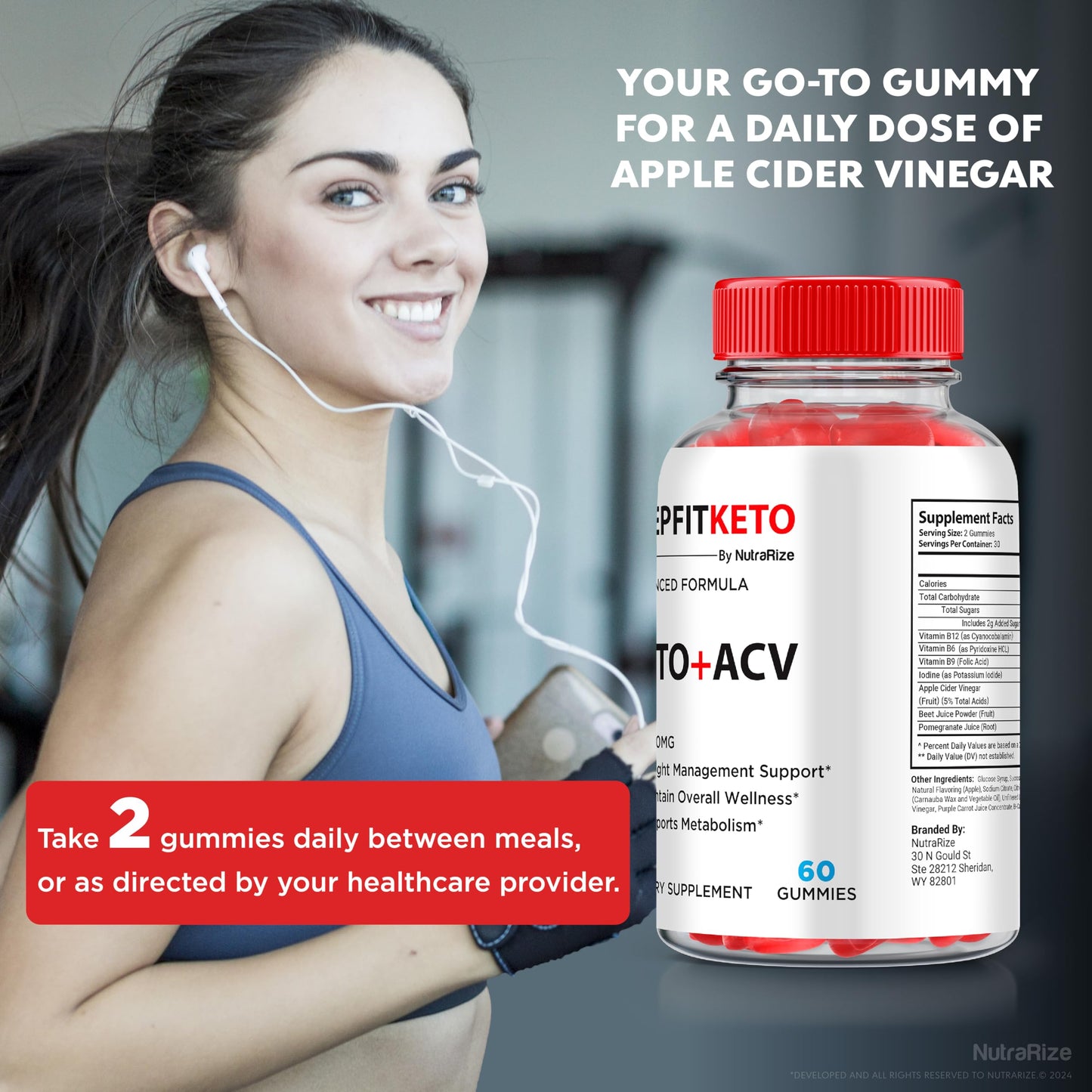 (2 Pack) Keep Fit Keto ACV Gummies, Official KeepFit Keto, Keto+ACV Weight Loss Gummies, Keto Plus Apple Cider Vinegar Gummy, Keep Fit Keto Formula, KeepFit Keto Gomitas, ACV Keto Gum (120 Gummies)