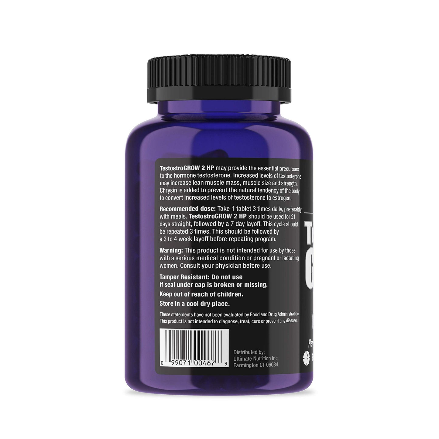 Ultimate Nutrition Testostro Grow-HP Testosterone Potentiator, Herbal Supplement - 126 Tablets