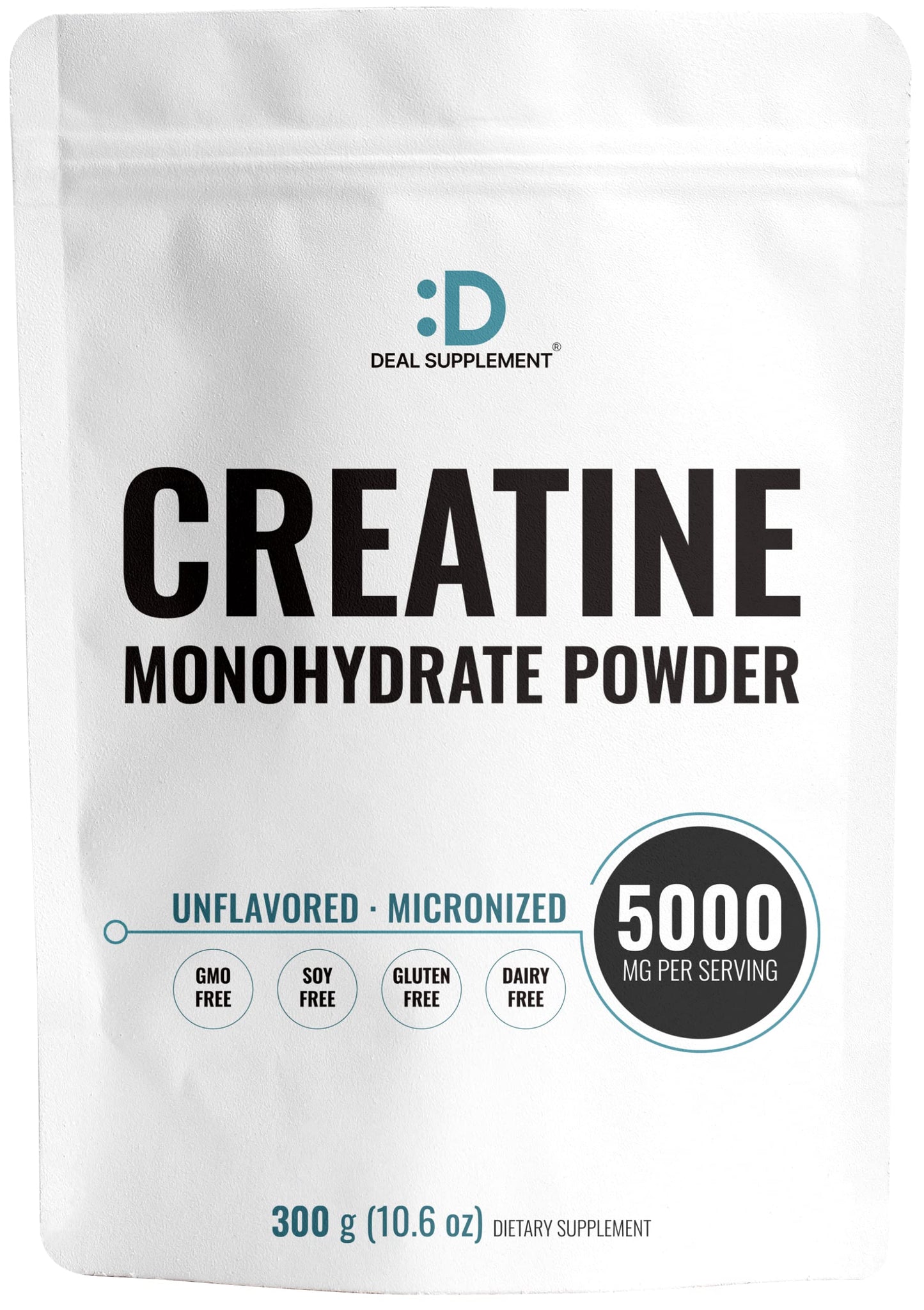 Instant Creatine Monohydrate Powder 60 Servings - 5000mg(5g) Per Serving | Unflavored Micronized Creatine | Strength & Power for High-Intensity MetCon & CrossFit Training | Vegan, Keto | Non-GMO