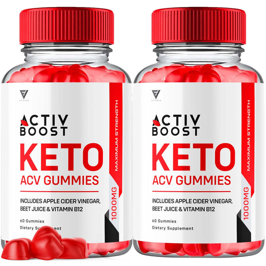 (2 Pack) Activ Boost Keto ACV Gummies, Activboost Keto + ACV Advanced Support, Active Boost Keto ACV Gummies Energy Apple Cider Vinegar Vitamin B12 Supplement Activeboost Max Formula (120 Gummies)