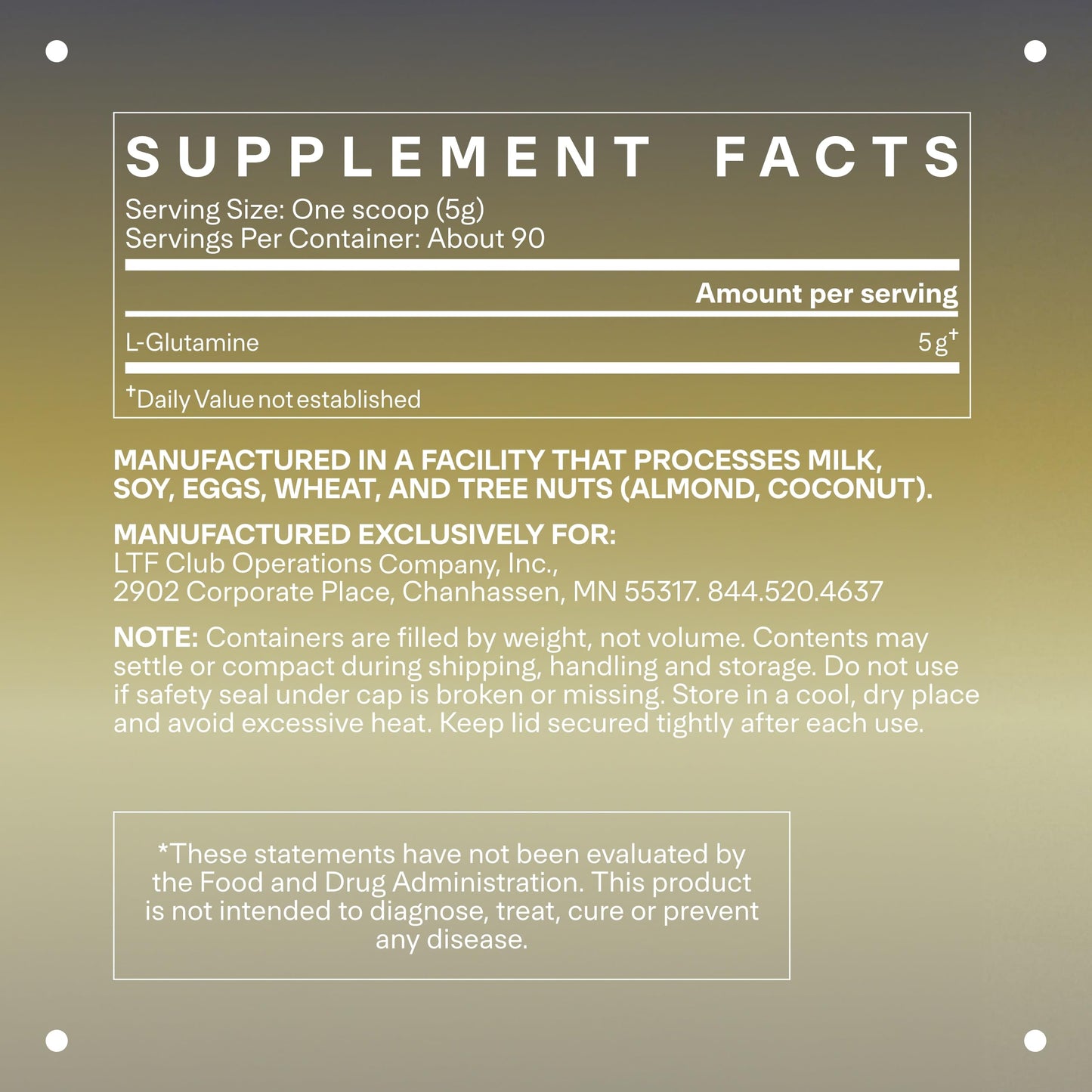 LTH Repair L-Glutamine - Amino Acid Supplement - for Digestive Health & Immune Support - Aids Muscle Recovery - Unflavored, 90 Servings