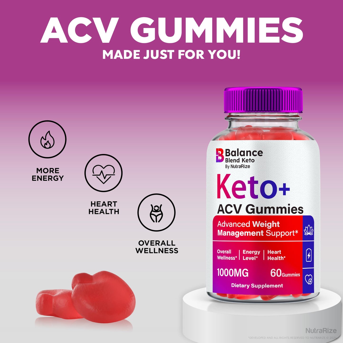 (2 Pack) Balance Blend Keto ACV Gummies, Premium Weight Loss Blend Complex, Keto + Apple Cider Vinegar, All Natural ACV Keto Formula, Official BalanceBlend Keto Plus ACV Gomitas Review (120 Gummies)