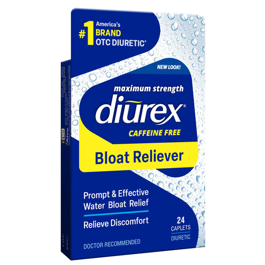 Diurex Max Water Pills - Maximum Strength Caffeine Free Diuretic - Relieve Water Bloat - 24 Count