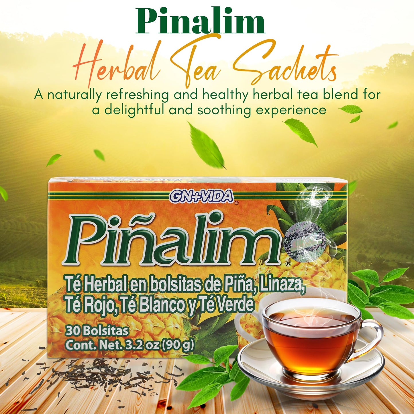 3 Boxes Te Pinalim Tea GN+Vida Tea Diet 90 Day Supply