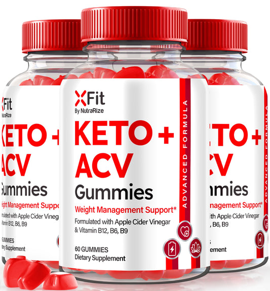 (3 Pack) Xfit Keto ACV Gummies, Official Keto+ACV Weight Loss Formula, All Natural Apple Cider Vinegar 1000MG, X Fit Keto Plus ACV Gummy for Health and Fitness, Xfit ACV Keto Gomitas (180 Gummies)