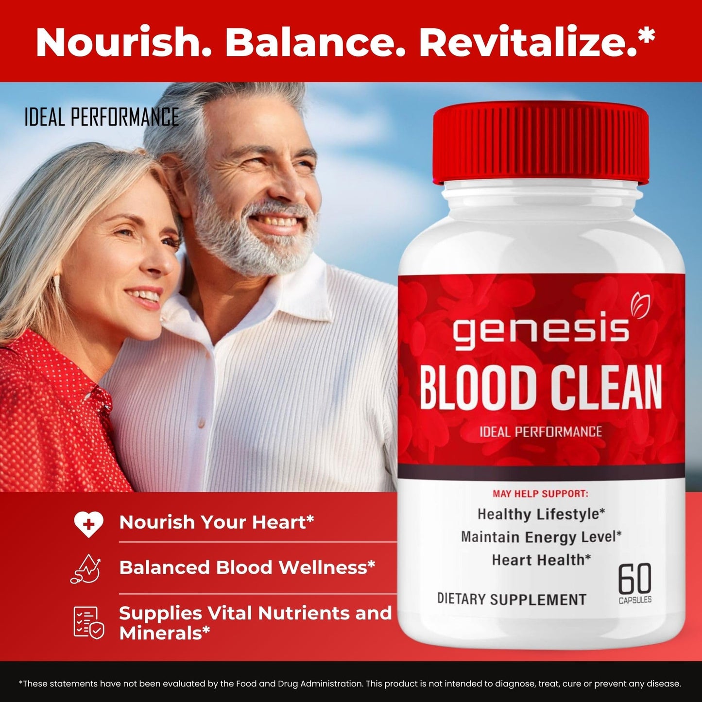 Genesis Blood Clean Capsules - Advanced Formula Supplement for Maximum Strength - Natural Blood Vessel Cleaner, GenesisBlood Clean Pills, GenesisBloodClean Pastillas Reviews (60 Capsules)