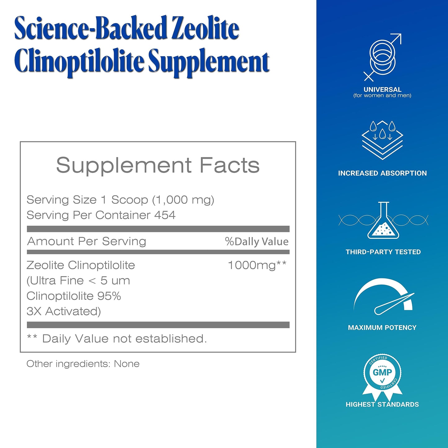 TODICAMP Sorbolit Zeolite Detox Powder - 1 lb Clinoptilolite Zeolite Powder Sorbolit- 1-2 µm Zeolite Clinoptilolite Powder for Cellular Detox - 454 Days Supply