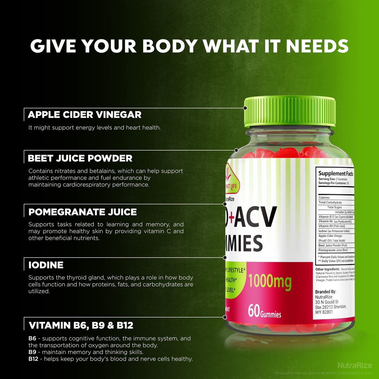 (3 Pack) Vibrant Life Keto ACV Gummies, Official VibrantLife Keto+ACV Gummies, Premium Apple Cider Vinegar, All Natural Keto Plus ACV Formula, ACV Keto Gomitas Review (180 Gummies)