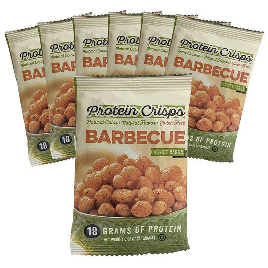 HealthSmart High Protein Barbecue Crisps, 18g Protein, Low Calorie, Low Carb, Low Fat, No Gluten Ingredients, Vegetarian, KETO Diet Friendly, Ideal Protein Compatible, 7 Single Serving Bags