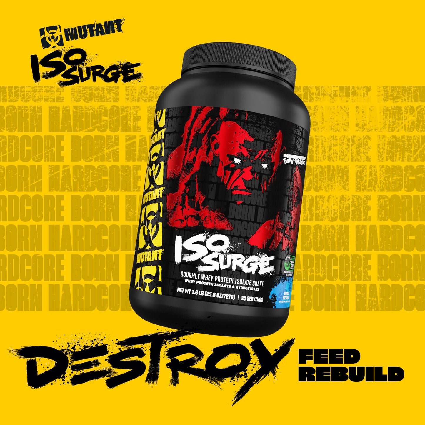 Mutant ISO Surge Whey Protein Isolate Powder Acts Fast to Help Recover, Build Muscle, Bulk and Strength, 1.6 lb - Big Orange Dreamsicle