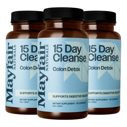 15 Day Cleanse Colon Detox (3 Pack), Dietary Supplement, 30 Capsules Each (90 Total), Natural Laxative for Constipation and Digestive Health Supplement