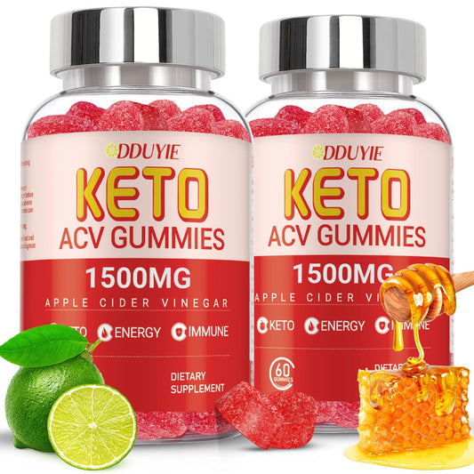 (2 Pack) Keto ACV Gummies Extreme of 1500MG, Gummies, Apple Cider Vinegar Formulated Along with Pomegranate Beet Juice Powder and B12, Vegan and Non GMO, 120 Gummys