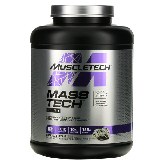 MuscleTech Mass-Tech™ Elite, Cookies & Cream, 6 lbs (2.72 kg)