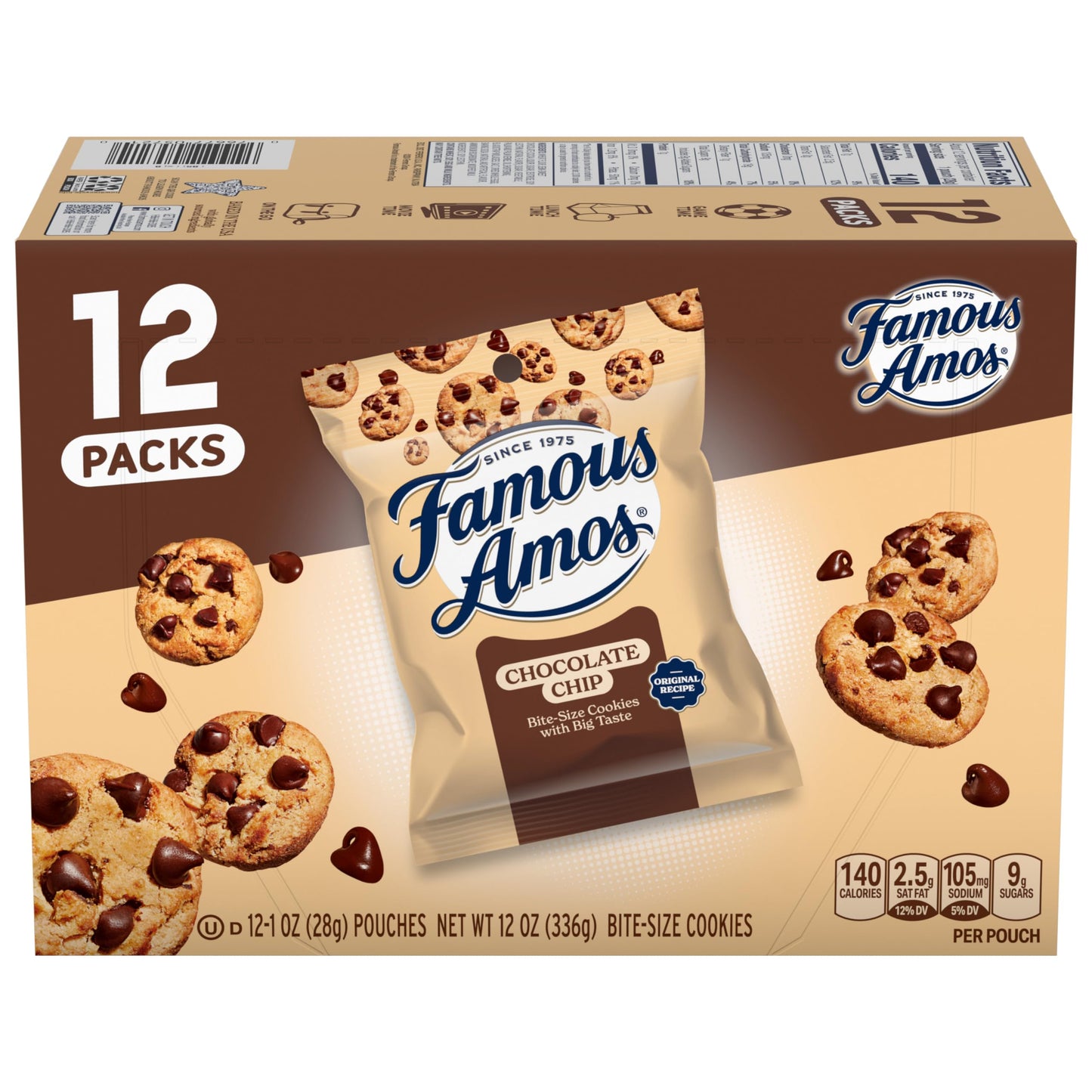 Famous Amos Classic Chocolate Chip Cookies 1 Ounce Bag Pack of 12