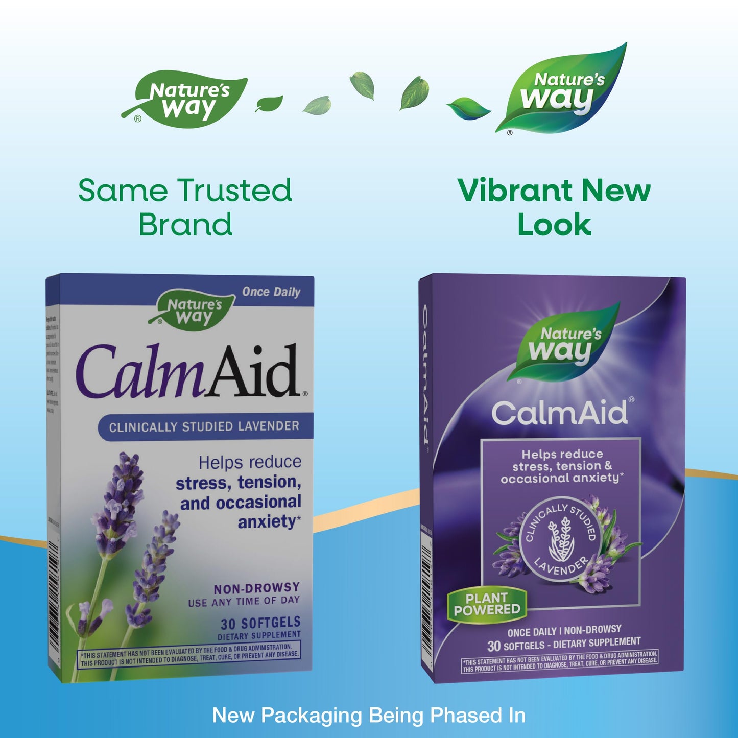 Nature's Way CalmAid, with Silexan Lavender Oil, Helps Reduce Tension and Stress*, Non-Drowsy, 30 Softgels (Packaging May Vary)