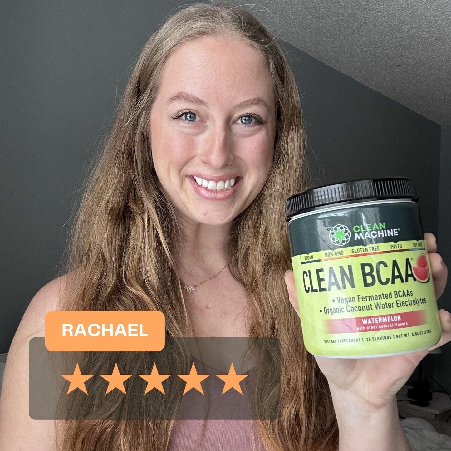 Clean BCAA - 2:1:1 Food Sourced BCAAs Powder & Coconut Water Electrolytes Recovery & Amino Energy Supplement - Award Winning Vegan Amino Acid Supplement - 30 Servings - Watermelon