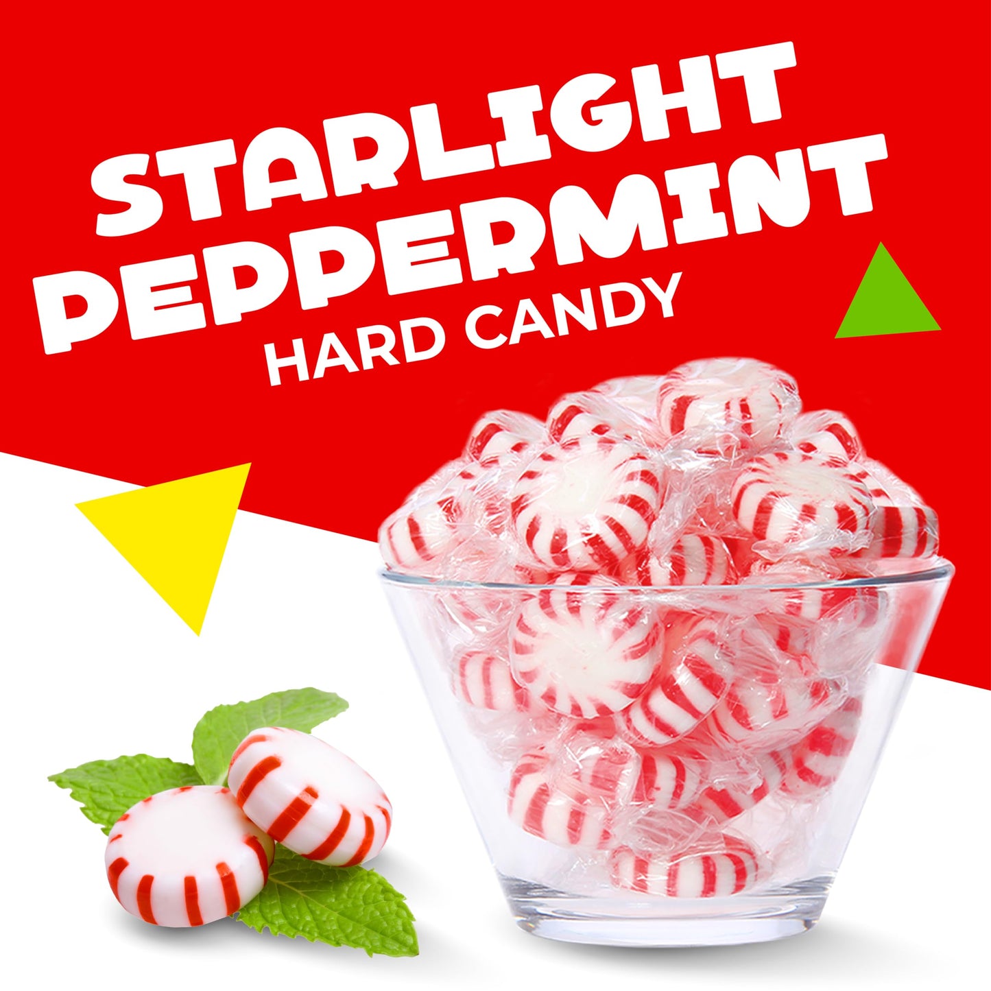 Starlight Peppermints Red White Stripped Hard Candy Individually Wrapped 1 Pound Bag