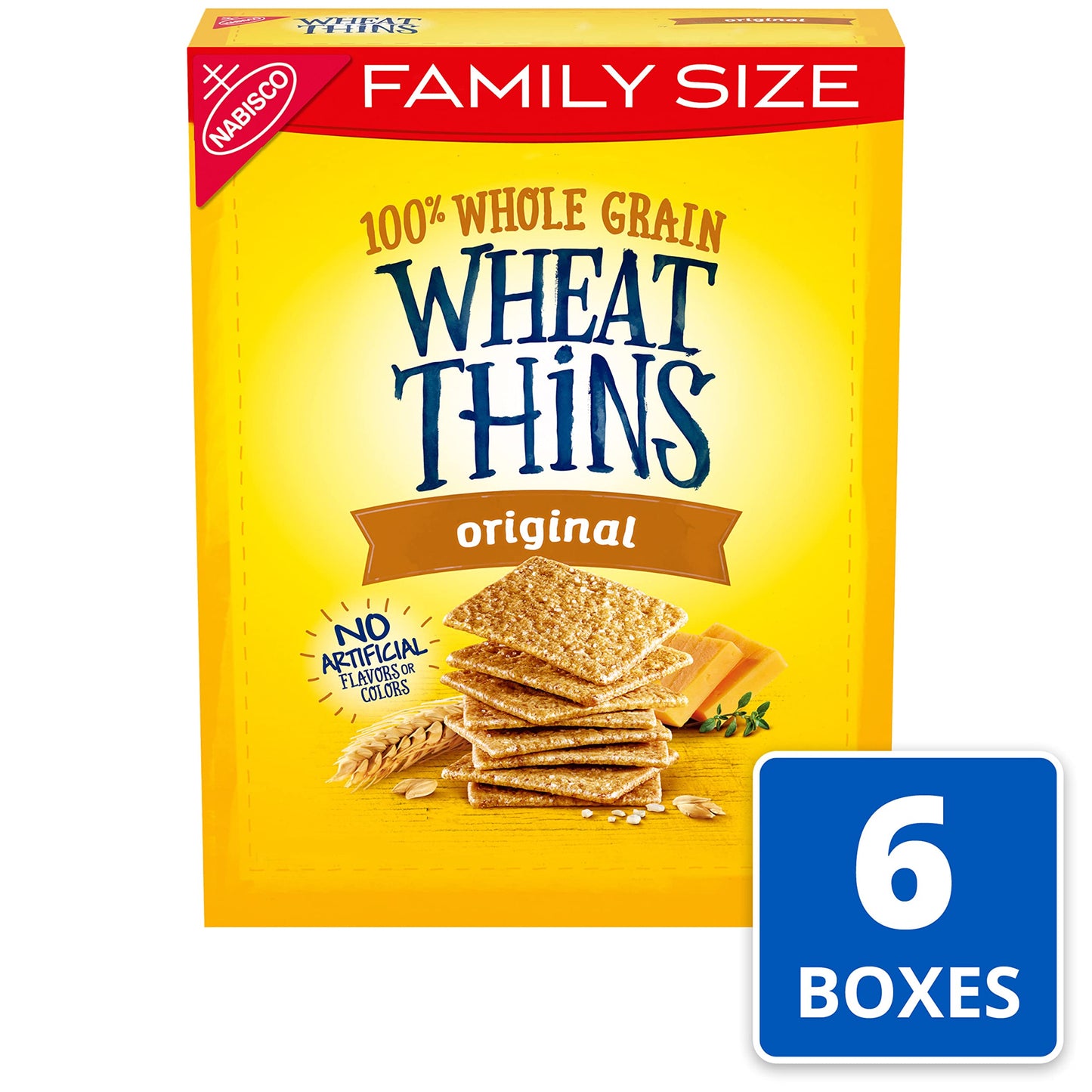 Wheat Thins Original Whole Grain Wheat Crackers Family Size 6  14 oz Boxes