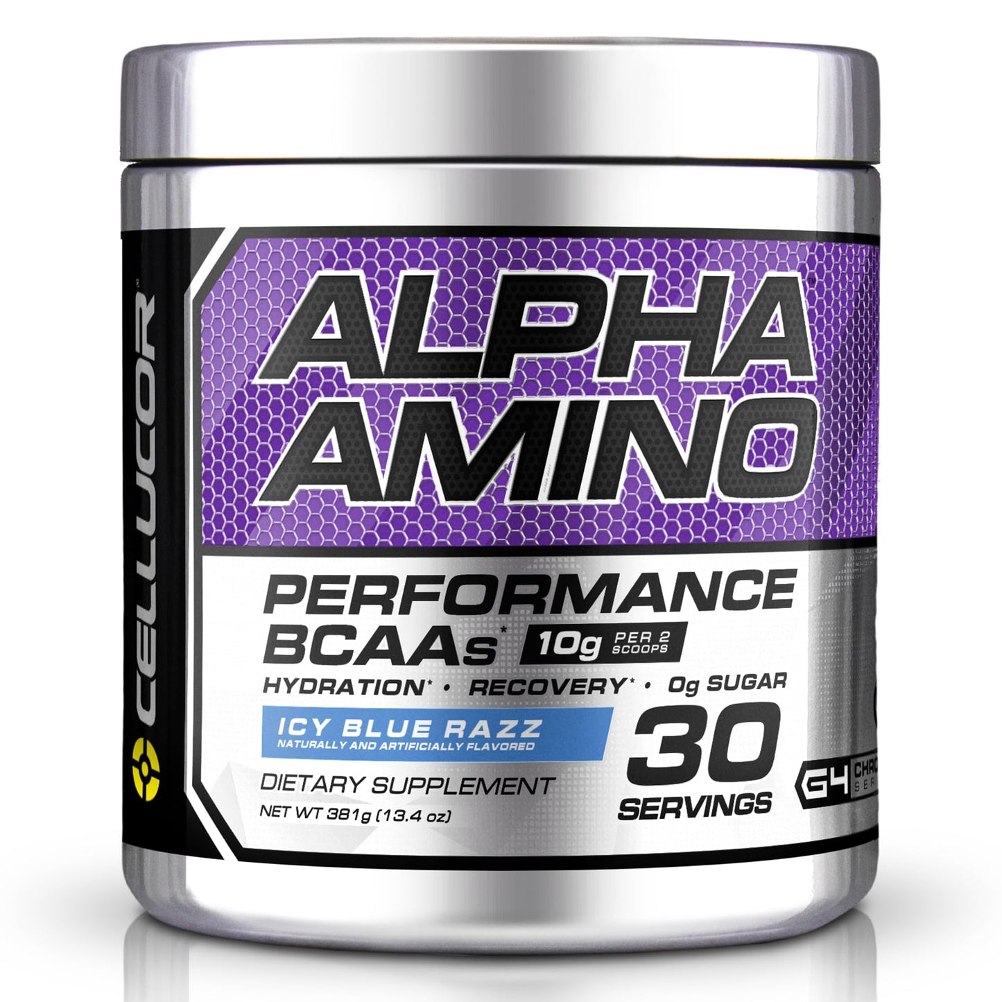 Cellucor Alpha Amino EAA & BCAA Powder | Branched Chain Essential Amino Acids + Electrolytes | ICY Blue Razz | 30 Servings
