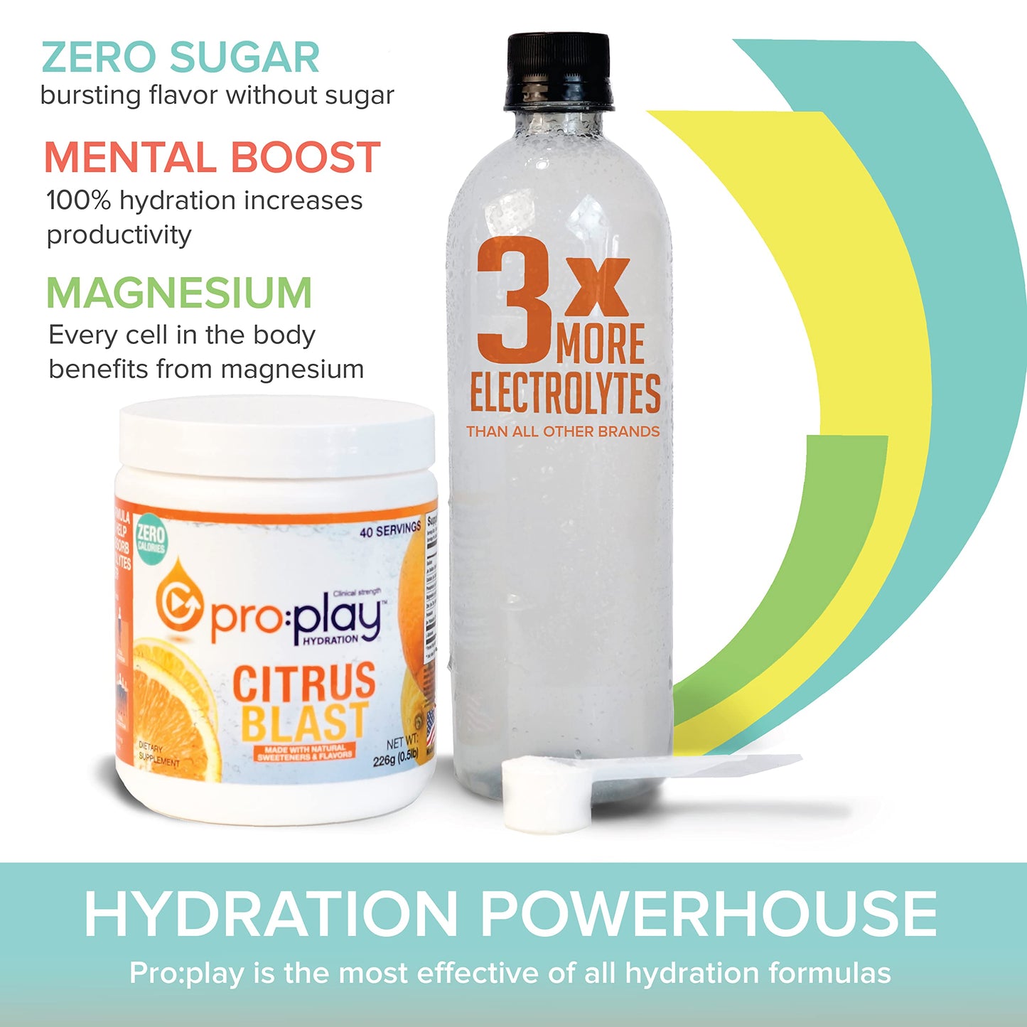 pro:play - 8 Stick Packs Strawberry Mango - Electrolyte Hydration Drink with Magnesium + Zero Sugar - All Natural