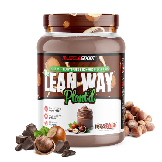 Musclesport Lean Way Plant Protein - Pea Protein and Brown Rice Protein Blend, with Added CLA, MCT and L-Carnitine - 20 Servings (Protella)