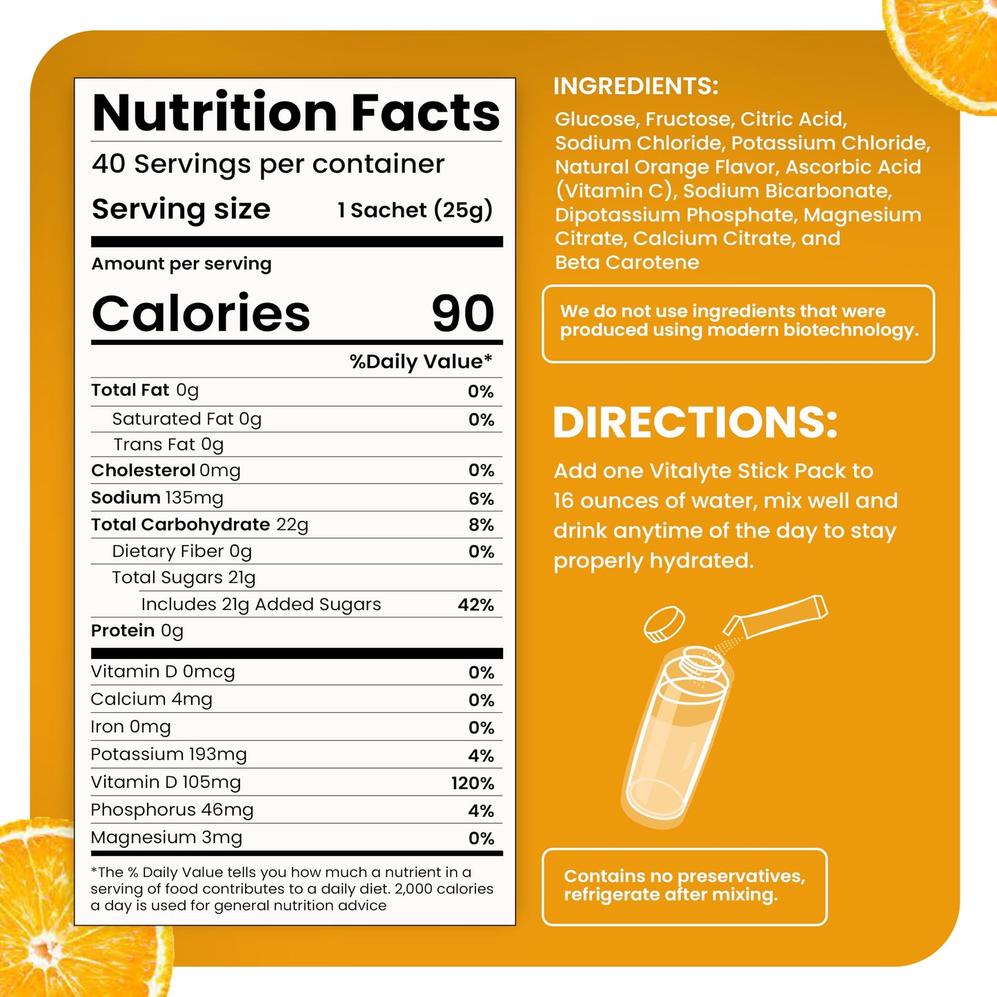 Vitalyte Electrolytes Packets Isotonic Sports Drink | Electrolytes Powder Packets Sports Nutrition Electrolyte Replacement Drinks Dehydration Relief Packets