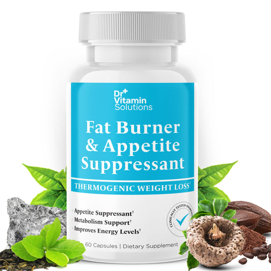 Dr Vitamin Fat Burner for Women & Men - Appetite Suppressant for Weight Loss - Pills w/ Metabolism Booster Thermogenic Weight Loss Supplement - Includes Chromium, Caffeine & Green Tea Extract - 60 Ct.
