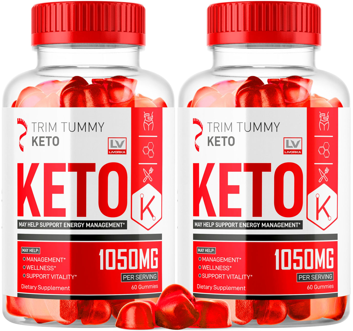 (2 Pack) Trim Tummy Keto ACV Weight Loss Gummies, Trim Tummy Keto ACV Gummies 1050MG, Trim Tummy Keto, Trim Tummy Keto Extreme ACV Gummies, Trim Tummy Gummies - Keto Apple Cider Vinegar for 2 Months