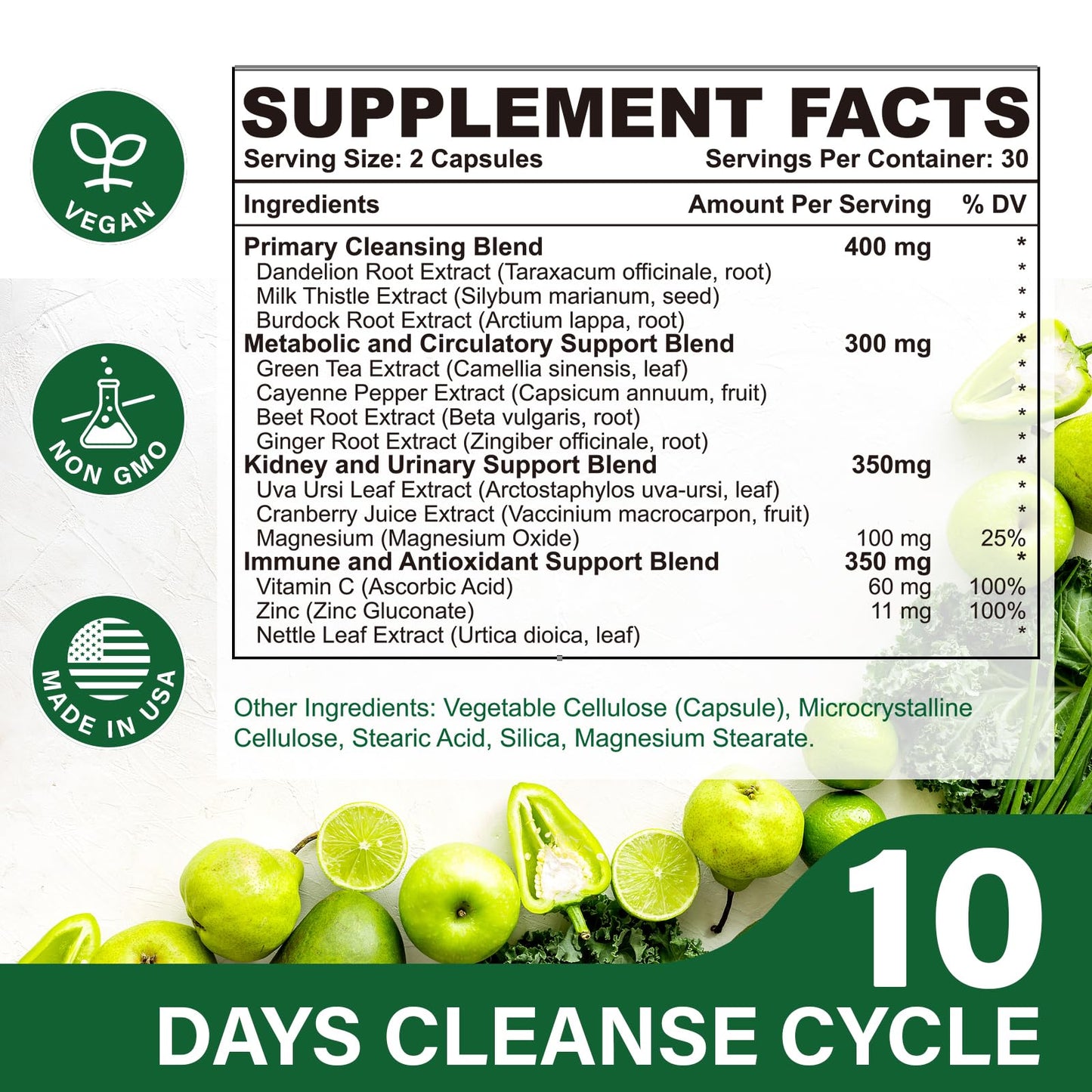 Vortyxon 25-in-ONE CannaKlean & Detox Capsules - Natural Detox Cleanse, Natural Herbal Formula for Body Purification, Kidney & Liver (60 Capsules) -1 Pack