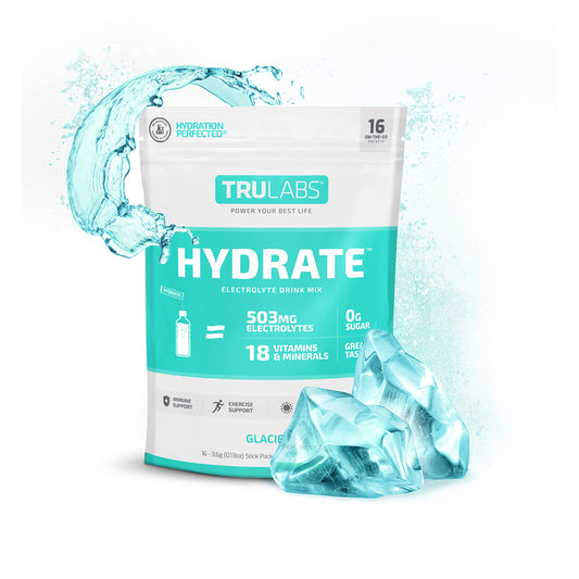 TRULABS Hydrate Glacier, Hydration Electrolyte Powdered Drink Mix