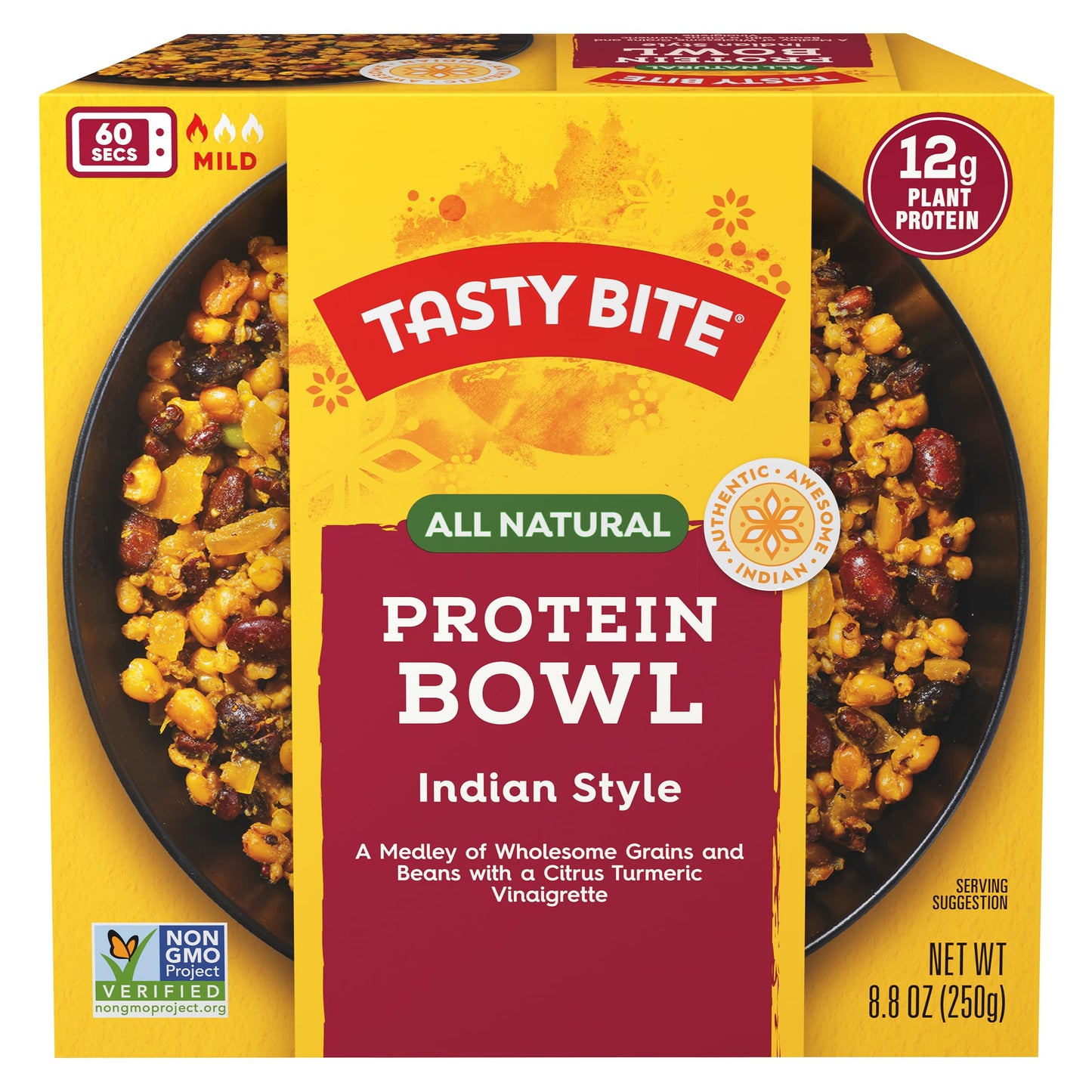 TASTY BITE Indian Protein Bowl 88 Ounce Pack of 6 Ready to Eat Microwaveable Vegan 12 Grams Plant Protein