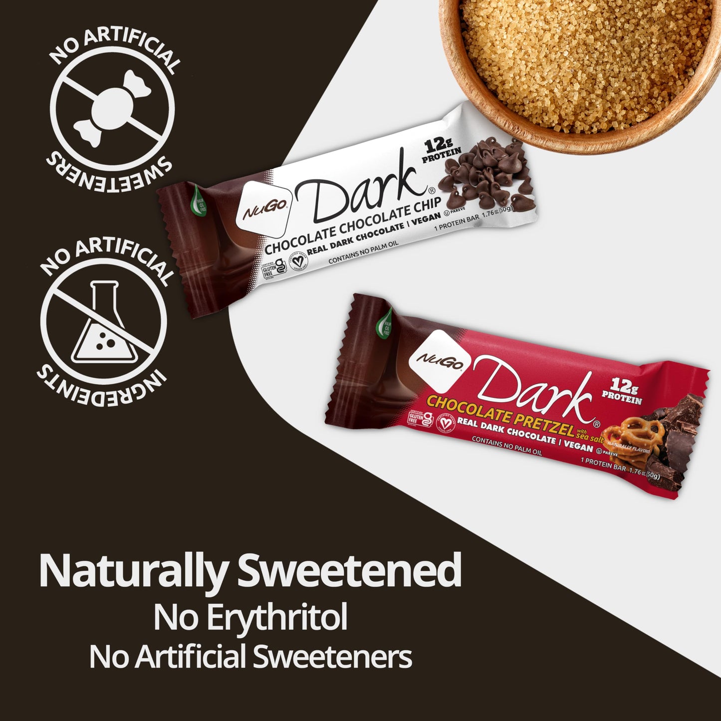 NuGo Dark Variety  Chocolate Pretzel 12 Bars  Mint Chocolate Chip 12 Bars 1213g Protein Vegan Gluten Free NonGMO Kosher Pareve 24 Count