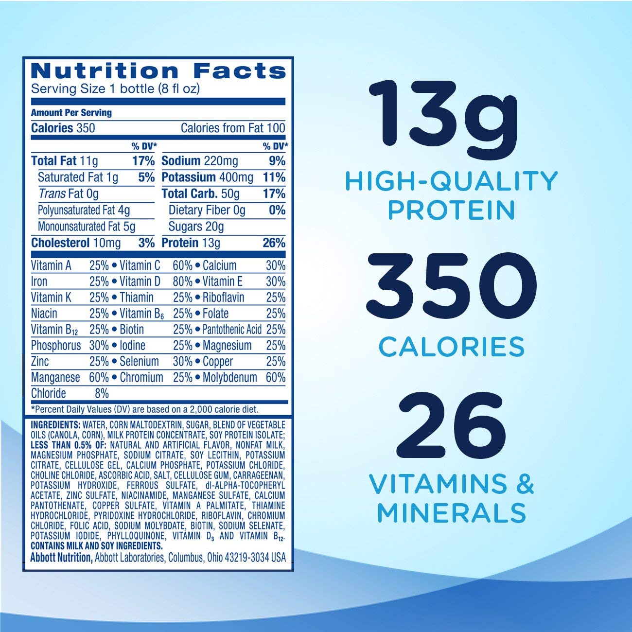 Ensure Plus Nutrition Shake With 16 Grams of Protein, Meal Replacement Shakes, Vanilla, 8 fl oz, 6 Count