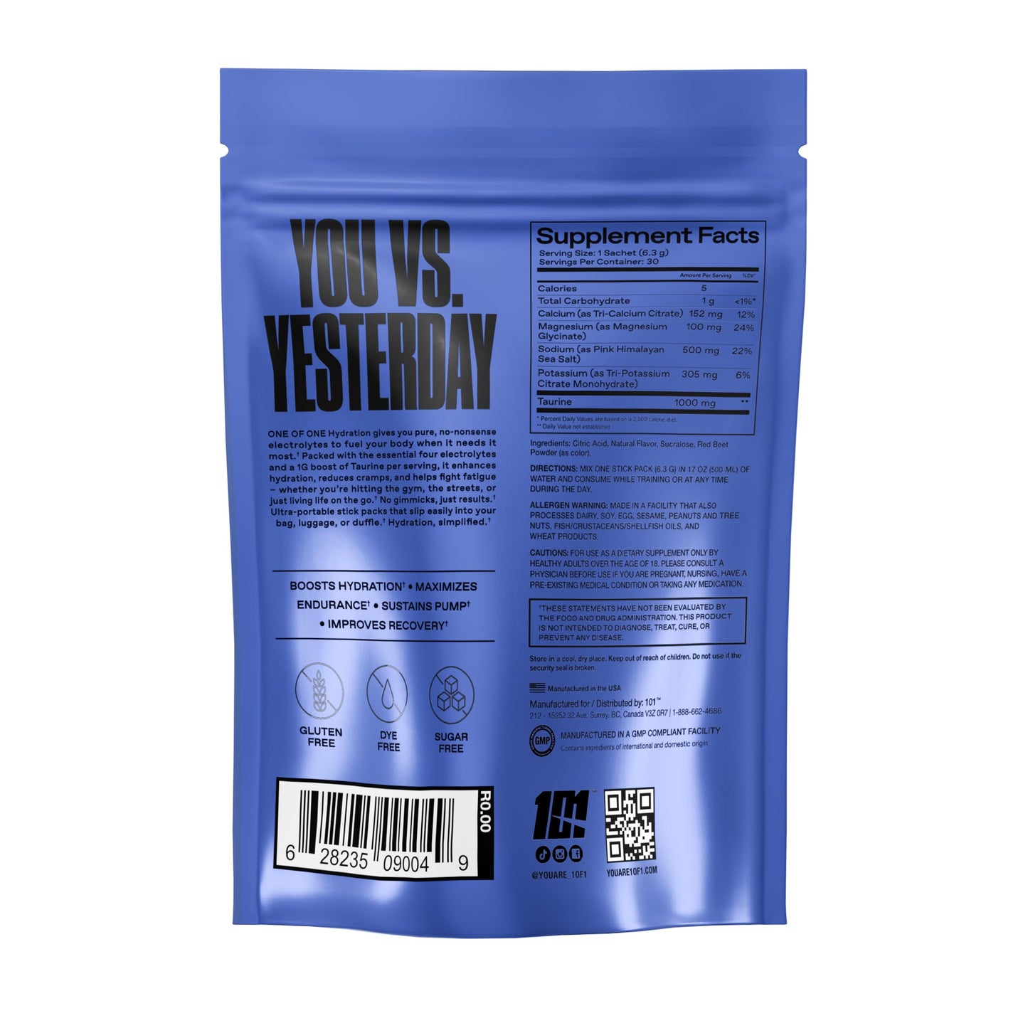 ONE of ONE Hydration Electrolyte Powder - Fast-Acting Hydration with Science-Backed Electrolytes, Essential Minerals & Vitamins - Zero Sugar, Vegan, Gluten-Free - Watermelon Flavor, 30 Servings