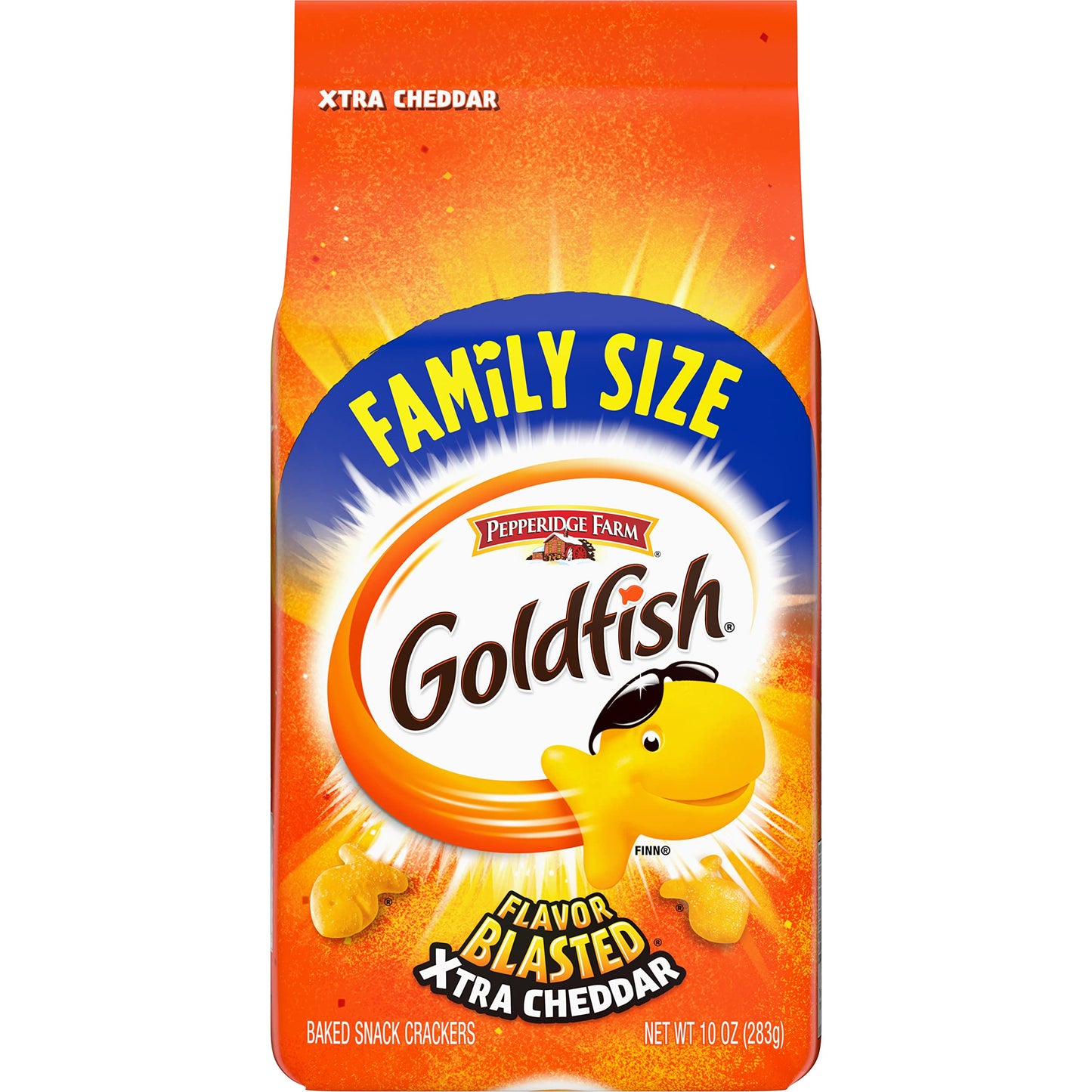 Goldfish Crackers Flavor Blasted Xtra Cheddar Crackers Family Size 10 Oz Bag