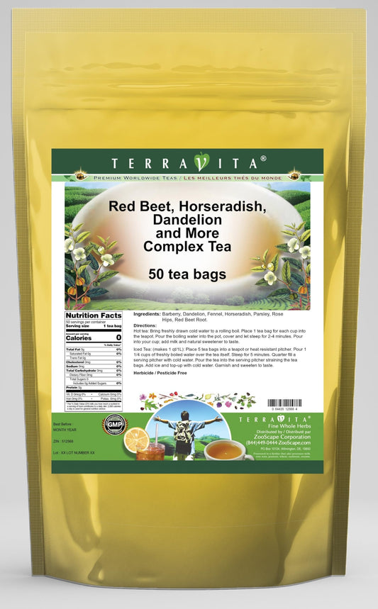 Red Beet, Horseradish, Dandelion and More Complex Tea (50 tea bags, ZIN: 512568) - 3 Pack