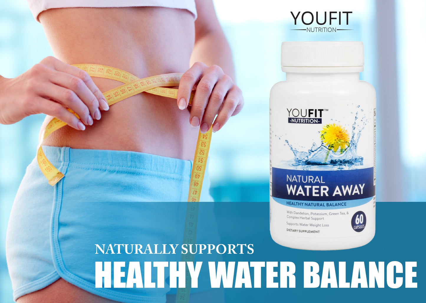 Water Pills for Fluid Balance Support - Herbal Supplement for Bloating, Natural Diuretics for Water Retention and Edema Relief in Legs and Feet - Maximum Strength Formula 60 Capsules