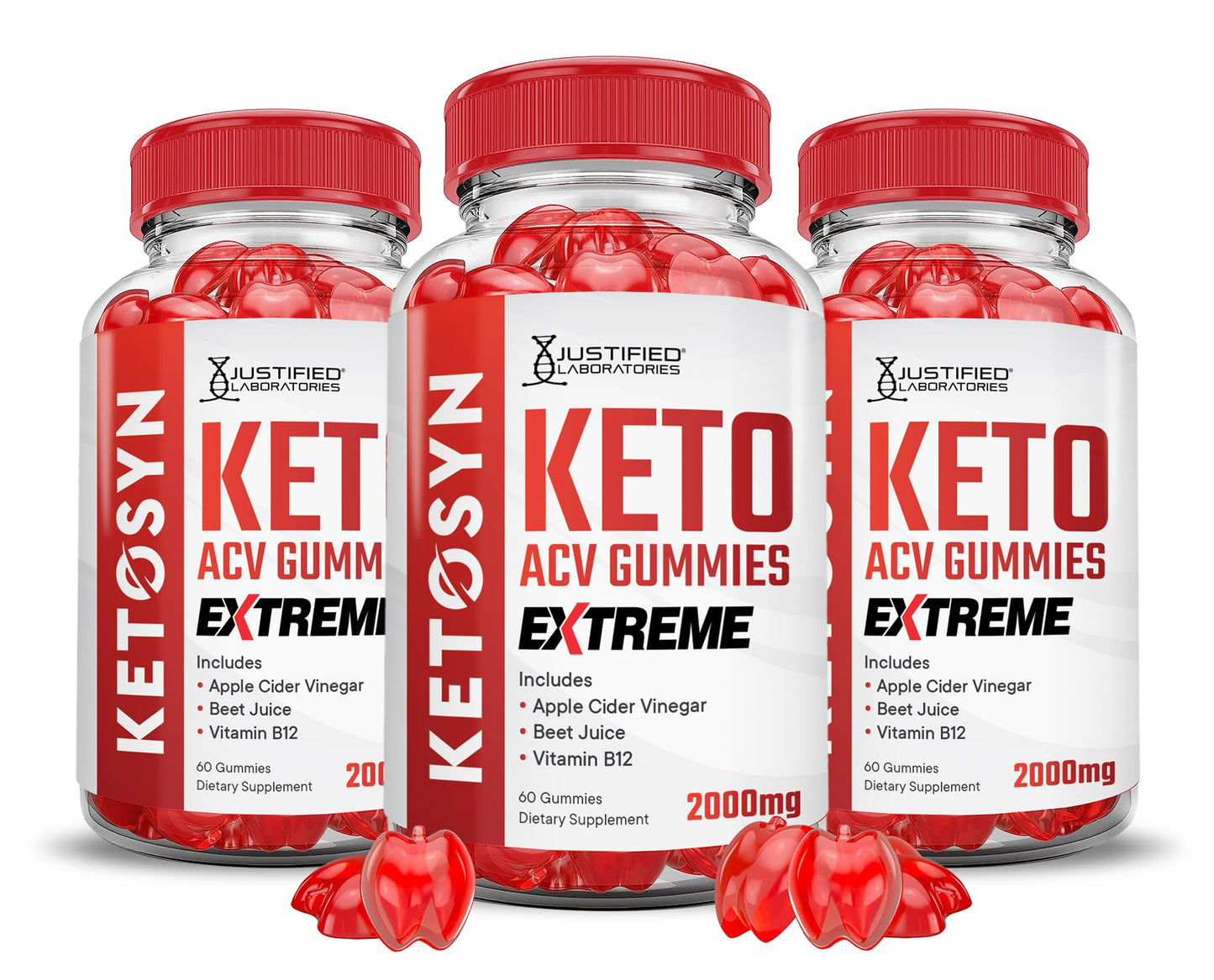 (3 Pack) Ketosyn Keto ACV Gummies Extreme 2000MG Ketosyn Keto Gummies Apple Cider Vinegar Formulated with Pomegranate Beet Juice Powder B12 Vegan Non GMO 180 Gummys