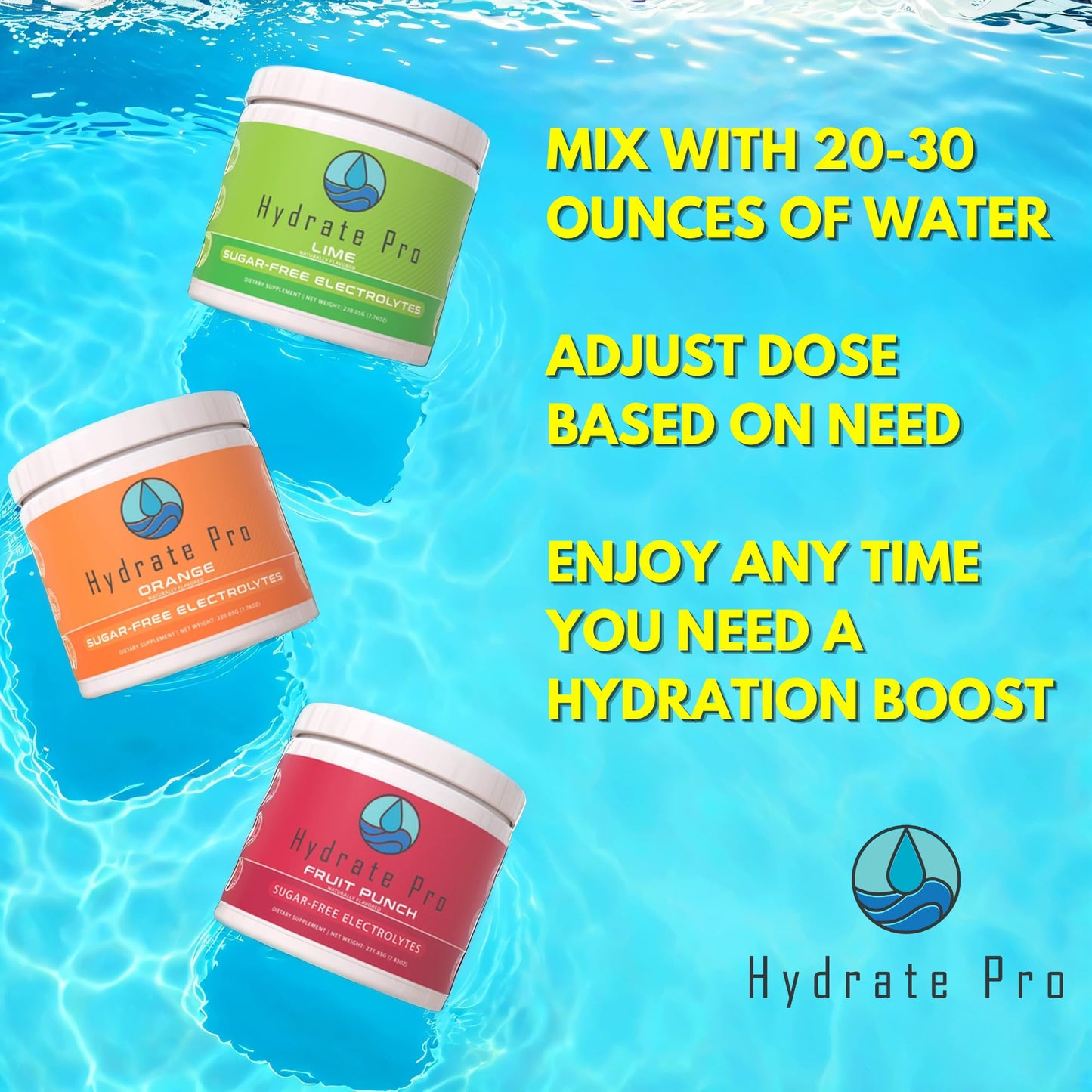 Hydrate Pro Sugar-Free Electrolyte Powder | 1000mg High-Sodium Electrolyte Complex | POTS Support & Keto Flu Prevention | 45 Servings Natural Hydration (Lime)