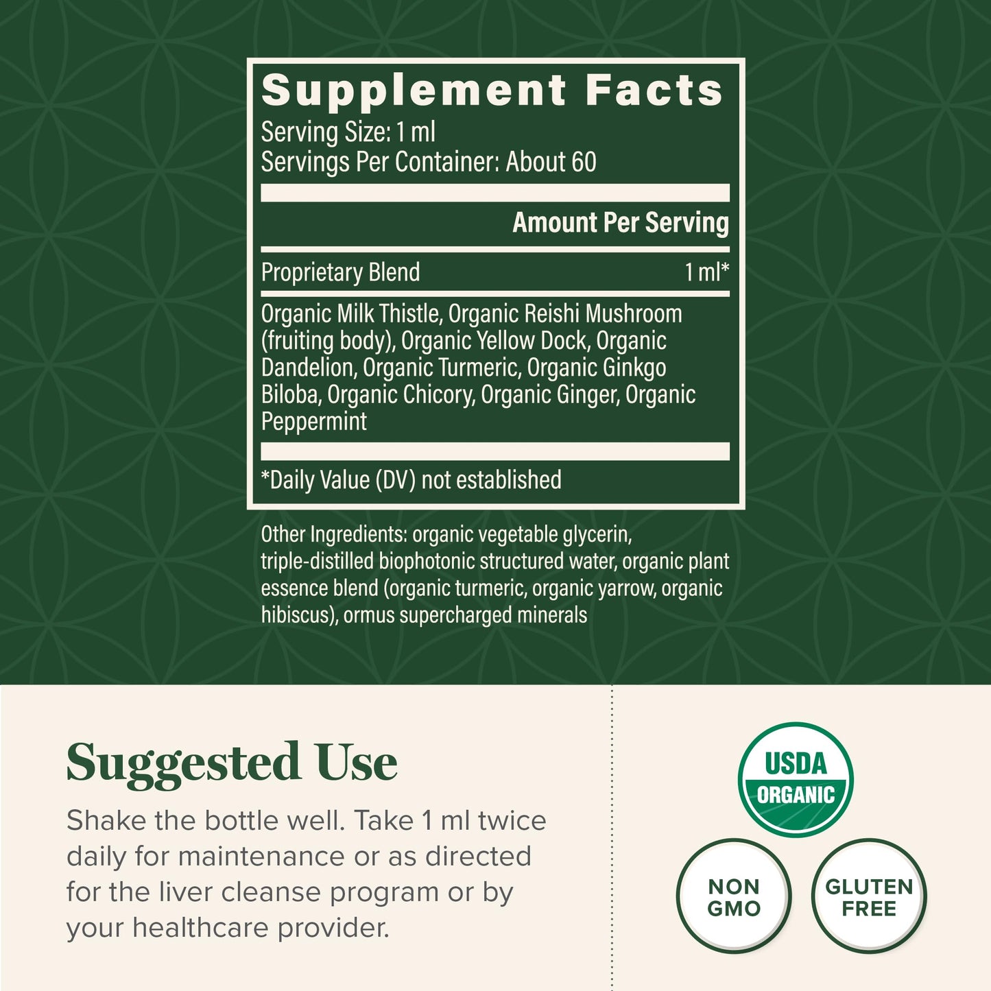 Global Healing Center - Liver Health - Organic Milk Thistle Supplement for Detox & Gallbladder Support - Dandelion Root Supplement for Cleanse & Repair (2 Fl Oz)