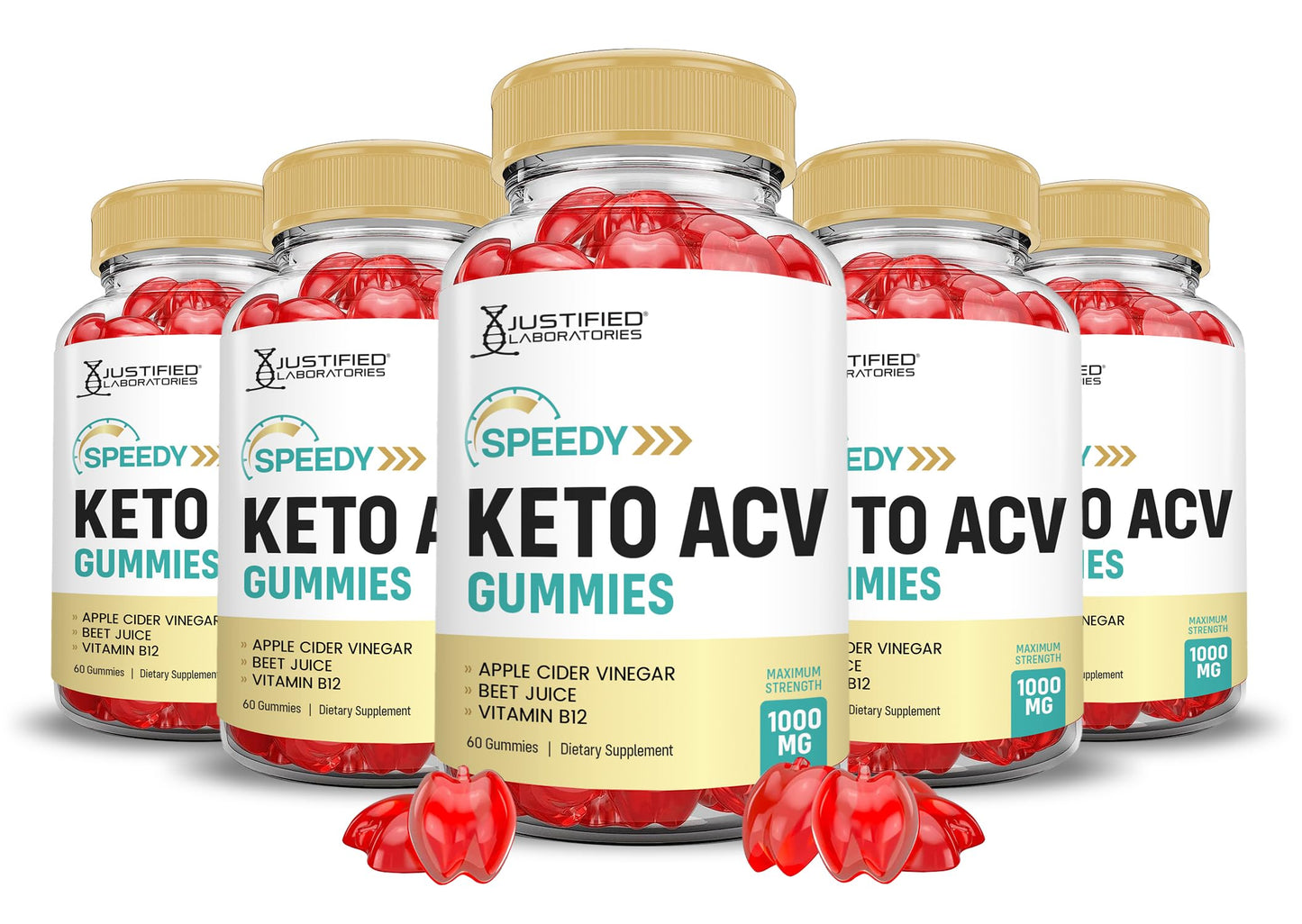 (5 Pack) Speedy Keto ACV Gummies Advanced Formula 1000MG Speedy Keto Gummies Apple Cider Vinegar Formulated with Pomegranate Beet Juice Powder B12 Vegan Non GMO 300 Gummys