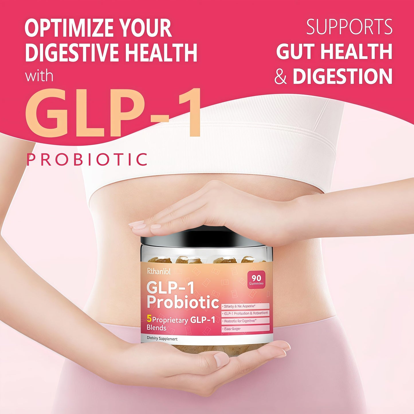 GLP-1 Gummies | GLP-1 Supplement, Berberine, Fiber Support GLP-1 Naturally, GLP-1 Probiotic Gummies for Adult, Zero-Sugar, Pineapple Flavor(1PACK)