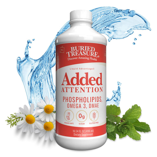 Buried Treasure - Added Attention - Children's Learning Support with GABA DHA Vitamin B and Herbal Blend - Aid Healthy Brain Functions - Improved Short-Term Auditory Memory Focus & Behavior 16.54 oz