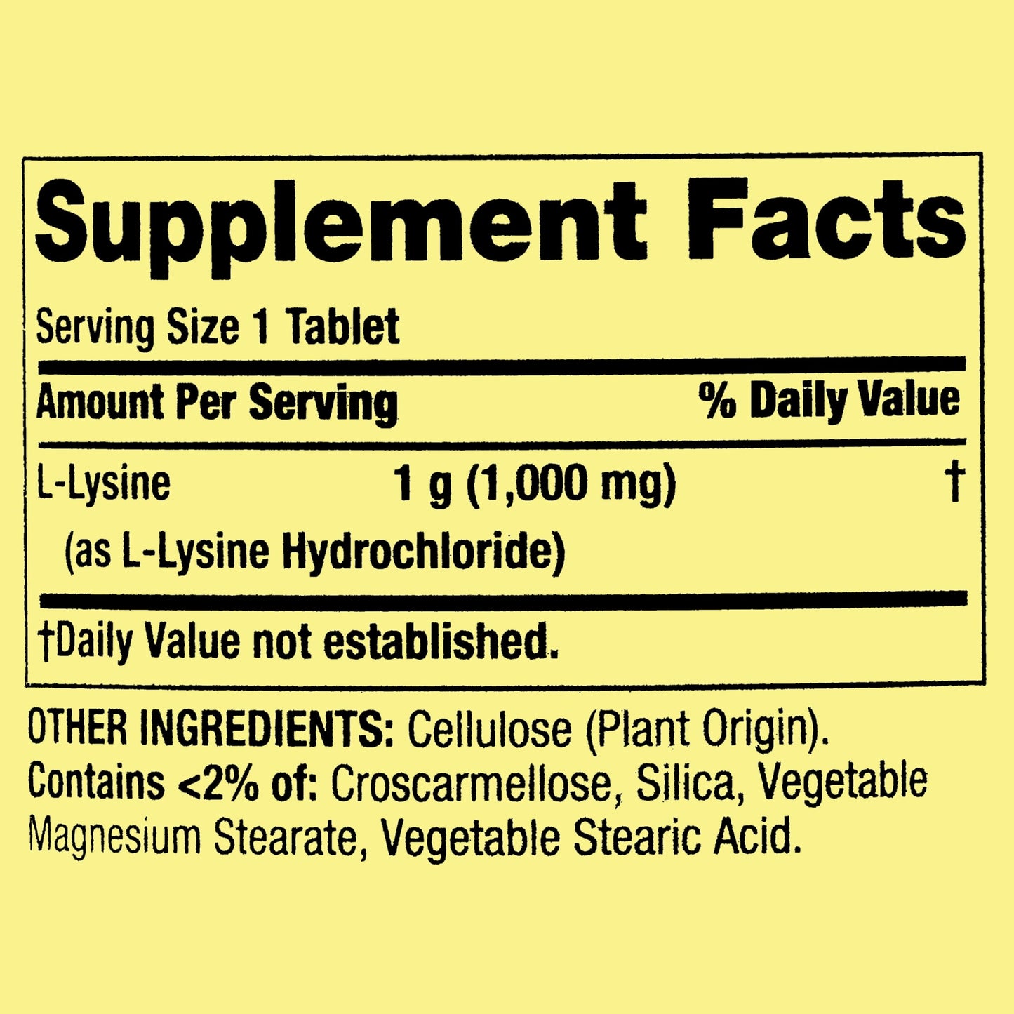 L-Lysine 1000mg Tablets - Essential Amino Acid for Immune Support, Collagen Formation, and Skin Health - High-Potency Lysine Supplement, 100 Count, Gluten-Free (Pack of 1)