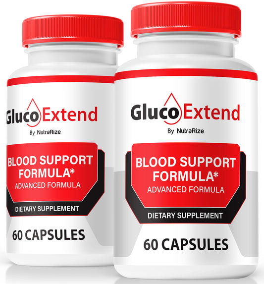 NutraRize (2 Pack) Gluco Extend Capsules, Official GlucoExtend Pills to Support Lasting Energy, Premium Blood Vessel Cleaner, GlucoExtend Detox Glyco Optimizer, Circulation Support (120 Capsules)